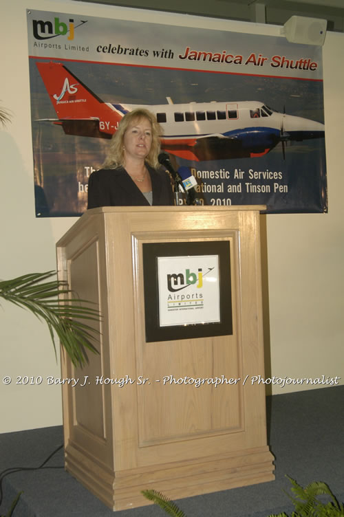 Jamaica Air Shuttle Launch @ MBJ Airports Limited, Wednesday, January 20, 2010, Sangster International Airport, Montego Bay, St. James, Jamaica W.I. - Photographs by Net2Market.com - Barry J. Hough Sr, Photographer/Photojournalist - The Negril Travel Guide - Negril's and Jamaica's Number One Concert Photography Web Site with over 40,000 Jamaican Concert photographs Published -  Negril Travel Guide, Negril Jamaica WI - http://www.negriltravelguide.com - info@negriltravelguide.com...!