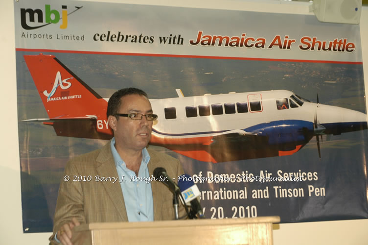 Jamaica Air Shuttle Launch @ MBJ Airports Limited, Wednesday, January 20, 2010, Sangster International Airport, Montego Bay, St. James, Jamaica W.I. - Photographs by Net2Market.com - Barry J. Hough Sr, Photographer/Photojournalist - The Negril Travel Guide - Negril's and Jamaica's Number One Concert Photography Web Site with over 40,000 Jamaican Concert photographs Published -  Negril Travel Guide, Negril Jamaica WI - http://www.negriltravelguide.com - info@negriltravelguide.com...!