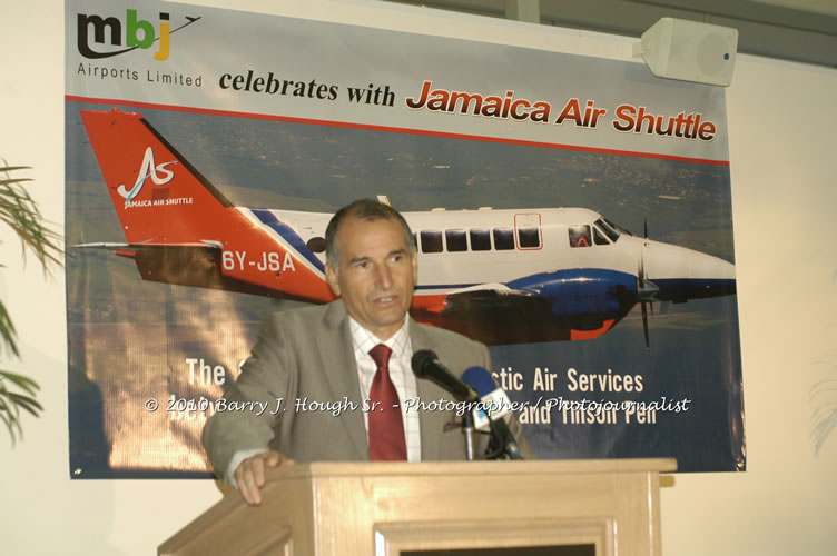 Jamaica Air Shuttle Launch @ MBJ Airports Limited, Wednesday, January 20, 2010, Sangster International Airport, Montego Bay, St. James, Jamaica W.I. - Photographs by Net2Market.com - Barry J. Hough Sr, Photographer/Photojournalist - The Negril Travel Guide - Negril's and Jamaica's Number One Concert Photography Web Site with over 40,000 Jamaican Concert photographs Published -  Negril Travel Guide, Negril Jamaica WI - http://www.negriltravelguide.com - info@negriltravelguide.com...!