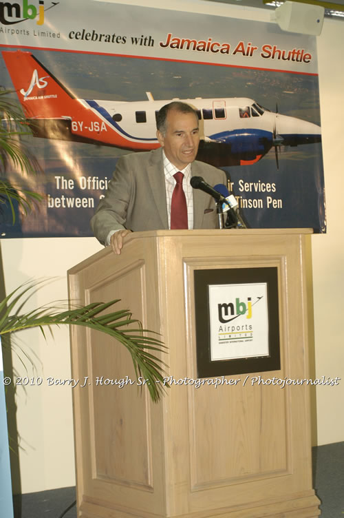 Jamaica Air Shuttle Launch @ MBJ Airports Limited, Wednesday, January 20, 2010, Sangster International Airport, Montego Bay, St. James, Jamaica W.I. - Photographs by Net2Market.com - Barry J. Hough Sr, Photographer/Photojournalist - The Negril Travel Guide - Negril's and Jamaica's Number One Concert Photography Web Site with over 40,000 Jamaican Concert photographs Published -  Negril Travel Guide, Negril Jamaica WI - http://www.negriltravelguide.com - info@negriltravelguide.com...!