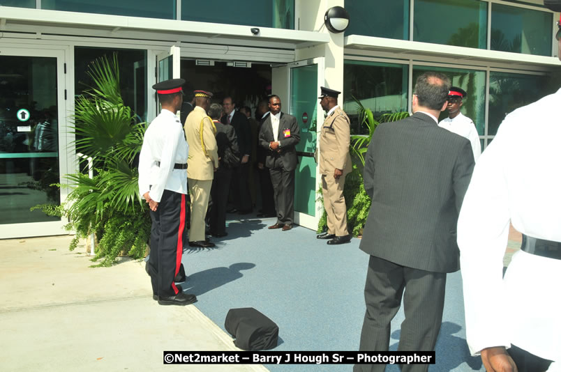 The Unveiling Of The Commemorative Plaque By The Honourable Prime Minister, Orette Bruce Golding, MP, And Their Majesties, King Juan Carlos I And Queen Sofia Of Spain - On Wednesday, February 18, 2009, Marking The Completion Of The Expansion Of Sangster International Airport, Venue at Sangster International Airport, Montego Bay, St James, Jamaica - Wednesday, February 18, 2009 - Photographs by Net2Market.com - Barry J. Hough Sr, Photographer/Photojournalist - Negril Travel Guide, Negril Jamaica WI - http://www.negriltravelguide.com - info@negriltravelguide.com...!