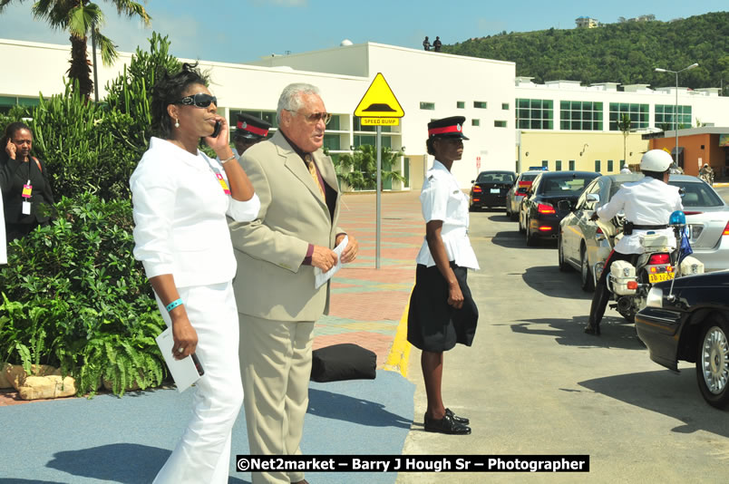 The Unveiling Of The Commemorative Plaque By The Honourable Prime Minister, Orette Bruce Golding, MP, And Their Majesties, King Juan Carlos I And Queen Sofia Of Spain - On Wednesday, February 18, 2009, Marking The Completion Of The Expansion Of Sangster International Airport, Venue at Sangster International Airport, Montego Bay, St James, Jamaica - Wednesday, February 18, 2009 - Photographs by Net2Market.com - Barry J. Hough Sr, Photographer/Photojournalist - Negril Travel Guide, Negril Jamaica WI - http://www.negriltravelguide.com - info@negriltravelguide.com...!