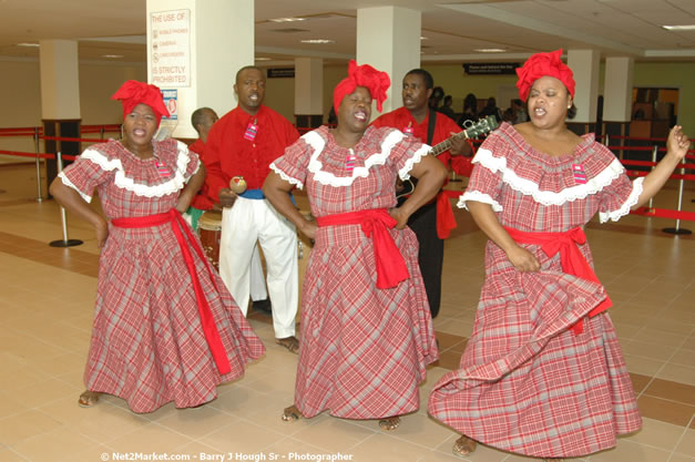 Minister of Tourism, Hon. Edmund Bartlett - Director of Tourism, Basil Smith, and Mayor of Montego Bay, Councillor Charles Sinclair Launch of Winter Tourism Season at Sangster International Airport, Saturday, December 15, 2007 - Sangster International Airport - MBJ Airports Limited, Montego Bay, Jamaica W.I. - Photographs by Net2Market.com - Barry J. Hough Sr, Photographer - Negril Travel Guide, Negril Jamaica WI - http://www.negriltravelguide.com - info@negriltravelguide.com...!