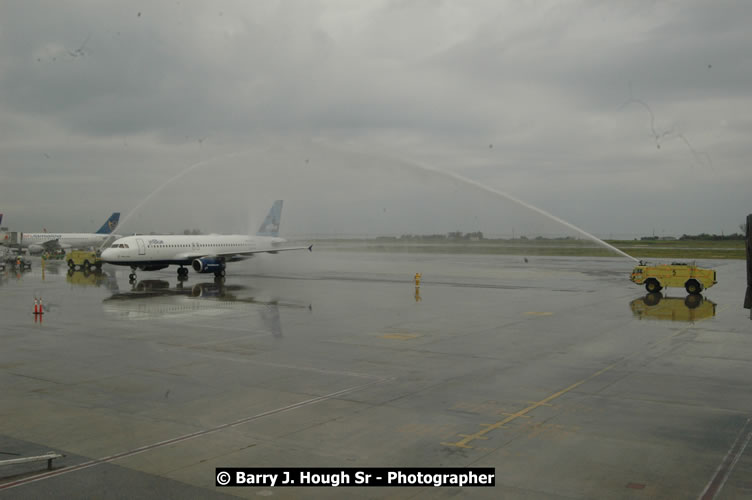 JetBue Airways' Inaugural Air Service between Sangster International Airport, Montego Bay and John F. Kennedy Airport, New York at MBJ Airports Sangster International Airport, Montego Bay, St. James, Jamaica - Thursday, May 21, 2009 - Photographs by Net2Market.com - Barry J. Hough Sr, Photographer/Photojournalist - Negril Travel Guide, Negril Jamaica WI - http://www.negriltravelguide.com - info@negriltravelguide.com...!