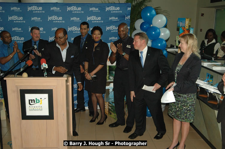 JetBue Airways' Inaugural Air Service between Sangster International Airport, Montego Bay and John F. Kennedy Airport, New York at MBJ Airports Sangster International Airport, Montego Bay, St. James, Jamaica - Thursday, May 21, 2009 - Photographs by Net2Market.com - Barry J. Hough Sr, Photographer/Photojournalist - Negril Travel Guide, Negril Jamaica WI - http://www.negriltravelguide.com - info@negriltravelguide.com...!