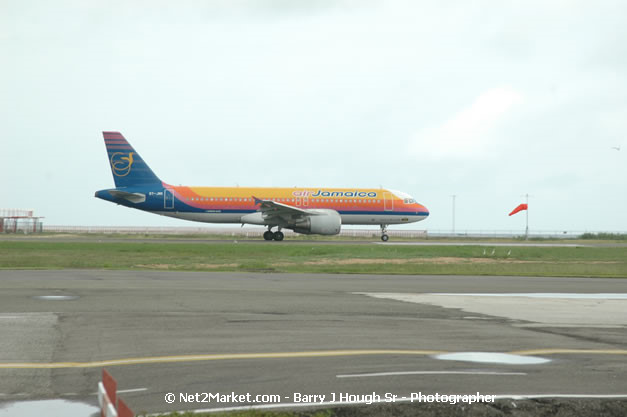 Air Jamaica Airline - Landing & Take Off - MBJ Airports Limited - Sangster International Airport - Domestic Terminal - Montego Bay, St James, Jamaica W.I. - MBJ Limited - Transforming Sangster International Airport into a world class facility - Photographs by Net2Market.com - Negril Travel Guide, Negril Jamaica WI - http://www.negriltravelguide.com - info@negriltravelguide.com...!