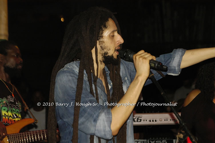 Julian Marley - Grammy Nominee & Son of the Legend Bob Marley - Live in Concert - Also featuring Ras Noble, Power Drill, Iron Head, & Robin Banks - Backing Band Roots Warrior, plus DJ Gemini @ One Love Reggae Concerts Series 09/10 @ Negril Escape Resort & Spa, February 2, 2010, One Love Drive, West End, Negril, Westmoreland, Jamaica W.I. - Photographs by Net2Market.com - Barry J. Hough Sr, Photographer/Photojournalist - The Negril Travel Guide - Negril's and Jamaica's Number One Concert Photography Web Site with over 40,000 Jamaican Concert photographs Published -  Negril Travel Guide, Negril Jamaica WI - http://www.negriltravelguide.com - info@negriltravelguide.com...!