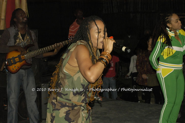 Queen Ifrica - Live In Concert - One Love Reggae Concert Series 09/10 @ Negril Escape Resort and Spa, January 5, 2010, One Love Drive, West End, Negril, Westmoreland, Jamaica W.I. - Photographs by Net2Market.com - Barry J. Hough Sr, Photographer/Photojournalist - Negril Travel Guide, Negril Jamaica WI - http://www.negriltravelguide.com - info@negriltravelguide.com...!