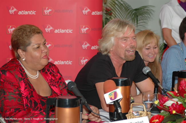 Press Conference - Virgin Atlantic Inaugural Flight To Montego Bay, Jamaica Photos - Sir Richard Bronson, President & Family, and 450 Passengers - Press Conference at Half Moon Resort, Montego Bay, Jamaica - Monday, July 3, 2006 - Negril Travel Guide, Negril Jamaica WI - http://www.negriltravelguide.com - info@negriltravelguide.com...!